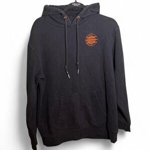 Vitriol size S black, orange and blue hoodie with "Dreams Don't Last"